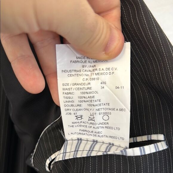 Men's Black Austin Reed Pinstripe suit - Picture 4 of 4